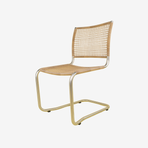 BEGJA - Stackable Woven and Chrome Chair