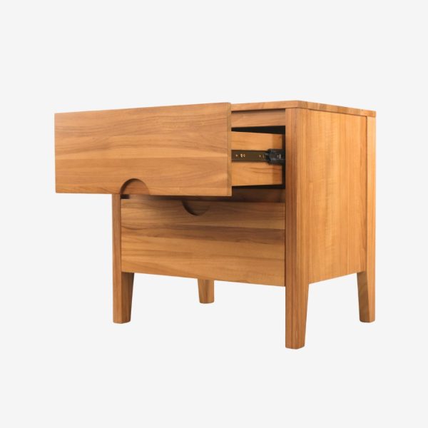 Solid Teak Wood Bed Nightstand
