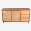 Solid Teak Wood Sideboard with Rattan