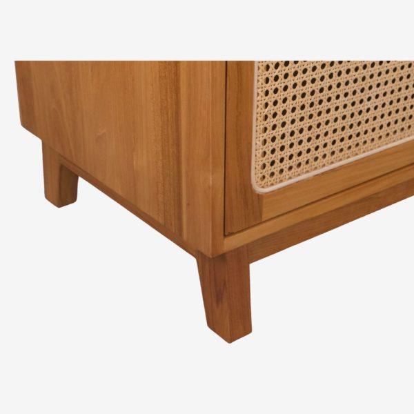 Solid Teak Wood Sideboard with Rattan